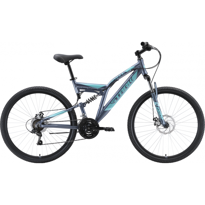 Велосипед STARK JUMPER FS 27.1 D, рама 20", (2023) серый/мятный/зеленый 4670094411769 Велосипед STARK JUMPER FS 27.1 D, рама 20", (2023) серый/мятный/зеленый 4670094411769