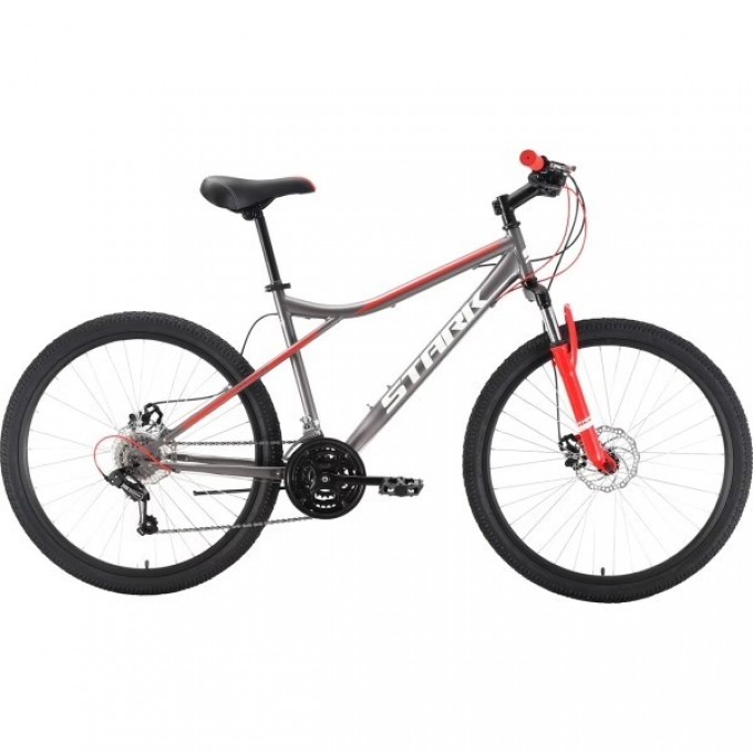 Велосипед STARK SLASH 26.1 D STEEL, рама 14.5", (2022) серый/красный 4670094405997 Велосипед STARK SLASH 26.1 D STEEL, рама 14.5", (2022) серый/красный 4670094405997