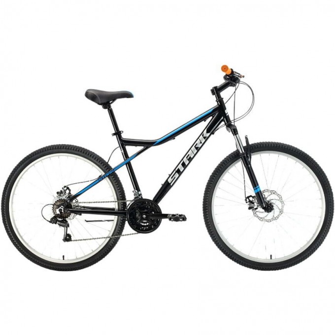 Велосипед STARK SLASH 27.1 D, рама 18", (2022) черный/голубой 4670094406130 Велосипед STARK SLASH 27.1 D, рама 18", (2022) черный/голубой 4670094406130