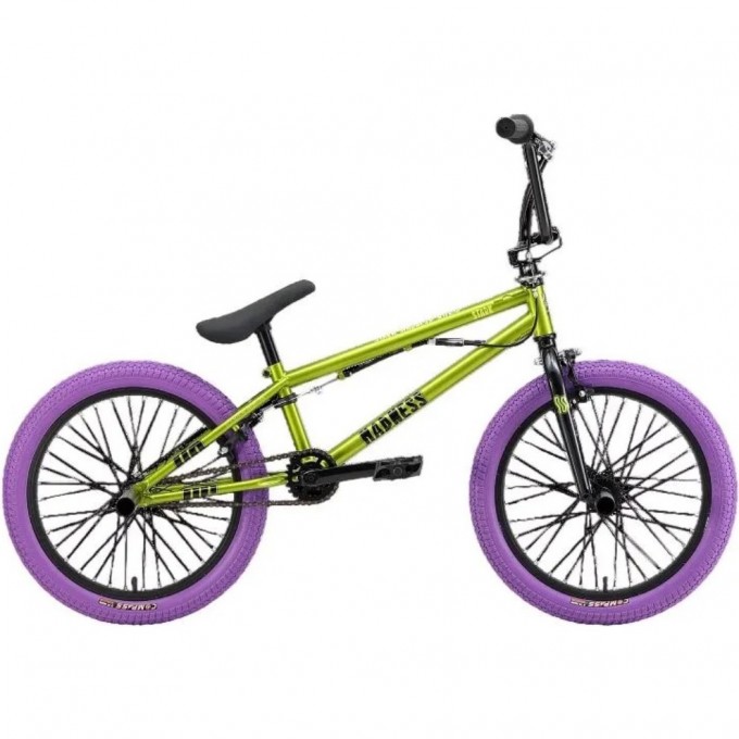 Велосипед STARK'24 MADNESS BMX 3 зеленый металлик/черный, зеленый/фиолетовый 4670094418027 Велосипед STARK'24 MADNESS BMX 3 зеленый металлик/черный, зеленый/фиолетовый 4670094418027