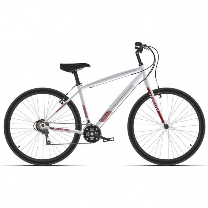 Велосипед STARK'24 TERROS 28.2 V белый матовый/красный, серый 18" 4670094418799 Велосипед STARK'24 TERROS 28.2 V белый матовый/красный, серый 18" 4670094418799