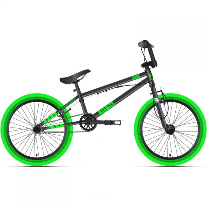 Велосипед STARK'25 MADNESS BMX 2 темно-серый матовый/зеленый неон/зеленый 4670094422819 Велосипед STARK'25 MADNESS BMX 2 темно-серый матовый/зеленый неон/зеленый 4670094422819